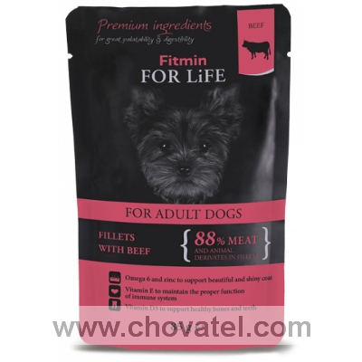 Fitmin For Life dog pouch Adult beef in gravy 85g