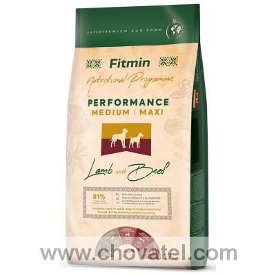 Fitmin dog Medium Maxi Performance Lamb Beef 2 x 12kg